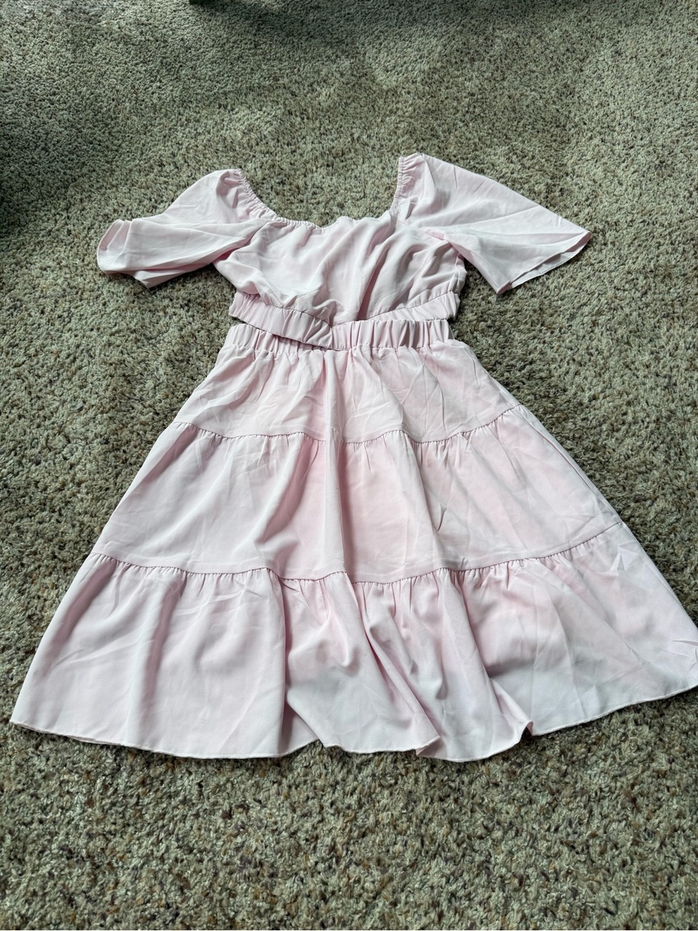 Women's ' Light Pink Tiered Cotton Dress